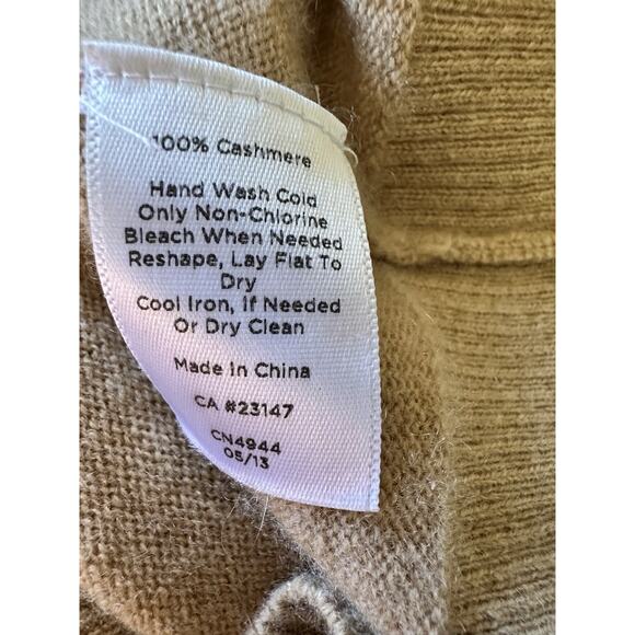 Talbots Pure Cashmere Sweater M Tan Beige Crew Neck Soft Luxury Knit Classic - Picture 5 of 5